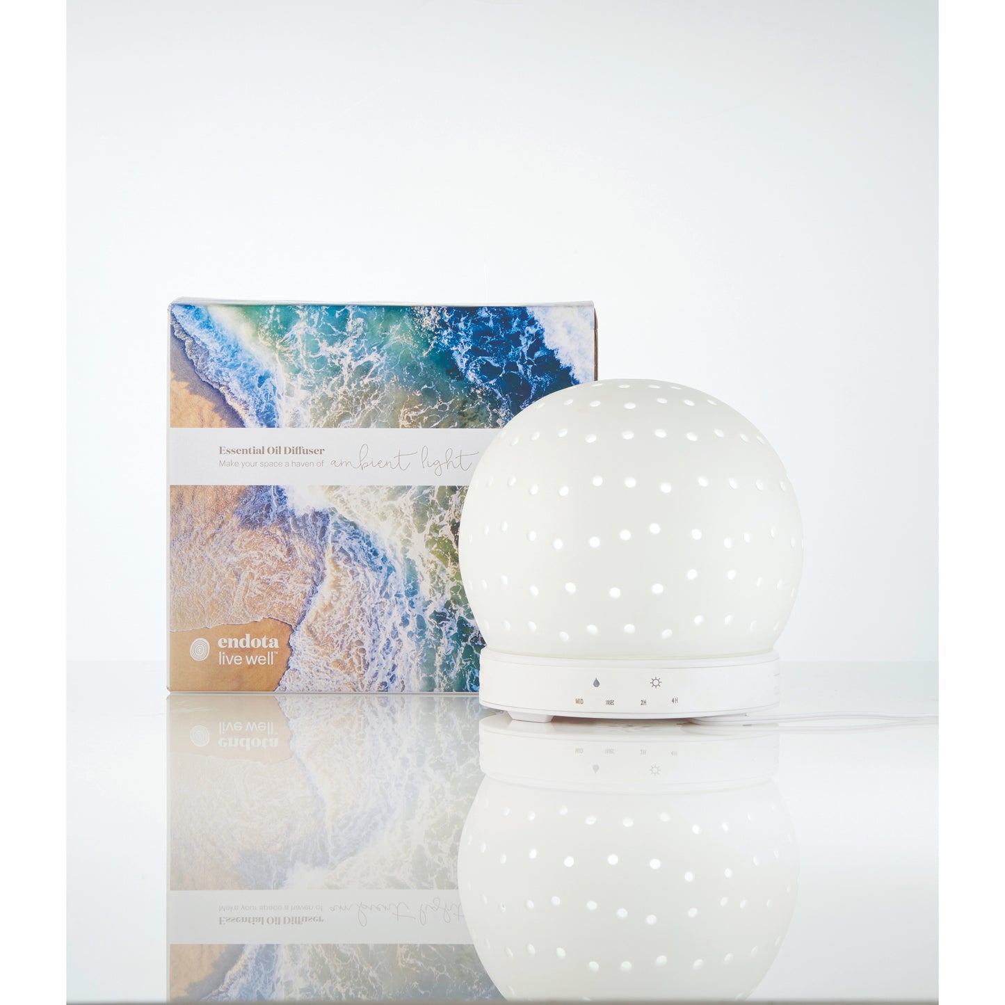 Endota Live Well Essential Oil Diffuser and Essential Oil Pack - Signature, Clarity, Breathe