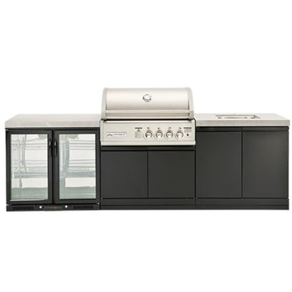 Crossray 4 Burner BBQ Outdoor Kitchen With Double Fridge