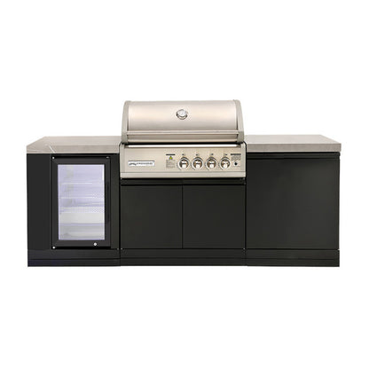 Crossray 4 Burner BBQ Compact  Outdoor Kitchen with Single Fridge