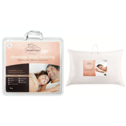 Moemoe 100% New Zealand Wool Duvet Inner - Everyday Weight King, With Two Pillow